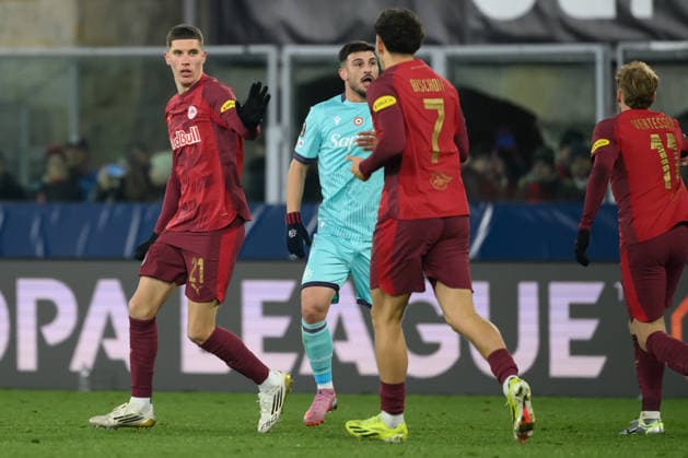 SOCCER - UEFA EL, Bologna vs RBS BOLOGNA,ITALY,27.NOV.25 - SOCCER - UEFA Europa League, FC Bologna vs Red Bull Salzburg. Image shows Petar Ratkov (RBS).  GEPAxpictures xInsidefoto xAndreaxStaccioli