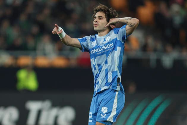ESP: Real Betis v FC Utrecht. UEFA Europa League. Matchday 5 Miguel Rodriguez of Utrecht FC celebrates after scoring goal during the UEFA Europa League match, between Real Betis and FC Utrecht, Matchday 5, played at La Cartuja Stadium on November 27, 2025 in Sevilla, Spain. kpng Copyright: xAntonioxPozox xPRESSINx AP_251127_BET_UTR_2526_053