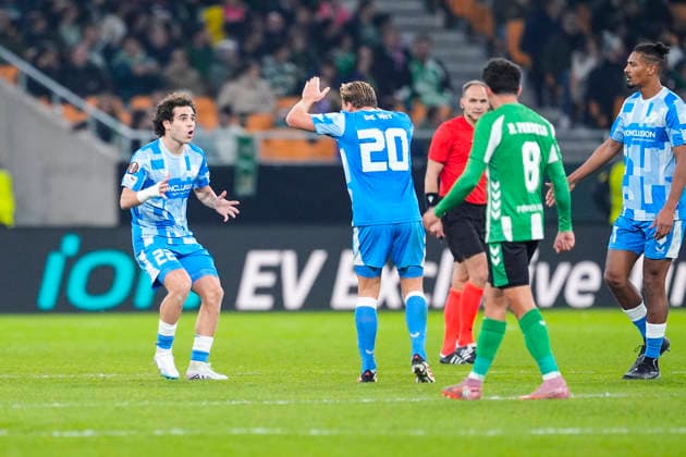 November 27, 2025, Sevilla, Sevilla, SPAIN: Miguel Rodriguez of FC Utrecht celebrates a goal during the UEFA Europa League, football match played between Real Betis and FC Utrecht at La Cartuja stadium on November 27, 2025, in Sevilla, Spain. Sevilla SPAIN - ZUMAa181 20251127_zaa_a181_068 Copyright: xJoaquinxCorcherox