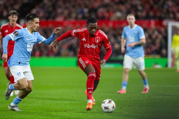 Nottingham Forest v Malmo FF, UEFA Europa League Callum Hudson-Odoi Of Nottingham Forest in action during the Nottingham Forest v Malmo FF UEFA Europa League Round 1 match at the City Ground, West Bridgford, England on 27 November 2025 Credit: Lee Keuneke Every Second Media Editorial use only. All images are copyright Every Second Media Limited. No images may be reproduced without prior permission. Copyright: xIMAGO EveryxSecondxMediax ESM-1679-0048 LeexKeunekex xEveryxSecondxMediax