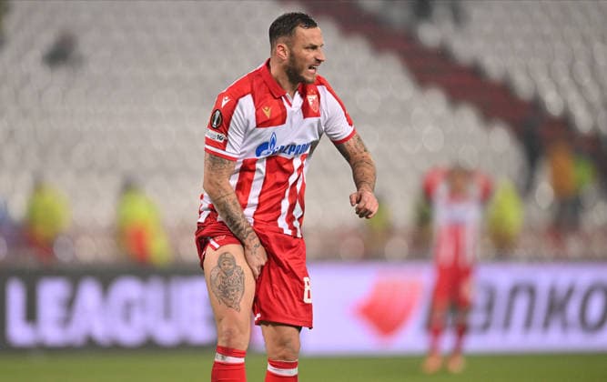 CRVENA ZVEZDA vs FCSB STEAUA BUCHAREST MARKO ARNAUTOVIC football Crvena zvezda vs FCSB Steaua Bucharest during UEFA Europa league match at Rajko Mitic stadium, Belgrade 27.11.2025 Foto: FOOTBALL, UEFA EUROPA LEAGUE, CRVENA ZVEZDA, RED STAR, FCSB STEAUA BUCHAREST Belgrade Rajko Mitic stadium Serbia Copyright: xMarkoxMetlas xMNxPressx