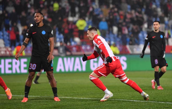 CRVENA ZVEZDA vs FCSB STEAUA BUCHAREST BRUNO DUARTE DA SILVA football Crvena zvezda vs FCSB Steaua Bucharest during UEFA Europa league match at Rajko Mitic stadium, Belgrade 27.11.2025 Foto: FOOTBALL, UEFA EUROPA LEAGUE, CRVENA ZVEZDA, RED STAR, FCSB STEAUA BUCHAREST Belgrade Rajko Mitic stadium Serbia Copyright: xMarkoxMetlas xMNxPressx