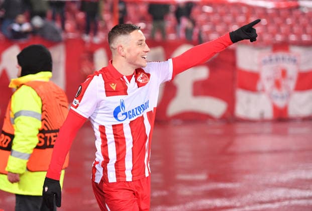 CRVENA ZVEZDA vs FCSB STEAUA BUCHAREST BRUNO DUARTE DA SILVA football Crvena zvezda vs FCSB Steaua Bucharest during UEFA Europa league match at Rajko Mitic stadium, Belgrade 27.11.2025 Foto: FOOTBALL, UEFA EUROPA LEAGUE, CRVENA ZVEZDA, RED STAR, FCSB STEAUA BUCHAREST Belgrade Rajko Mitic stadium Serbia Copyright: xMarkoxMetlas xMNxPressx
