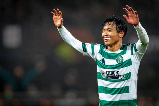 Celtic FC defender Reo Hatate during the match SC Feyenoord Rotterdam vs Celtic FC at the Feyenoord stadium De Kuip for the Europa League League phase Matchday 5 season 2025 2026 in ROTTERDAM, Netherlands on 27 november 2025, photo by Marcel van Dorst EYE4images DeFodi Images
