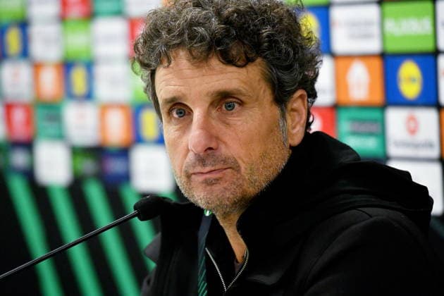 Croatia, Rijeka, 271125. Rujevica Stadium. AEK Larnaca press conference, PK, Pressekonferenz after the match with Rijeka, fourth round of the Conference League. In the photo: Imanol Idiakez. Photo: Damir Skomrlj CROPIX Copyright: xxDamirxSkomrljx idiakez1-271125