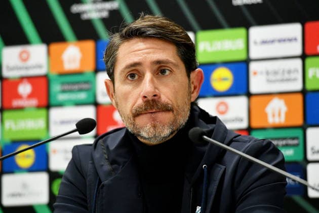 Croatia, Rijeka, 271125. Rujevica Stadium. Rijeka press conference, PK, Pressekonferenz after the match with AEK Larnaca, fourth round of the Conference League. In the photo: Victor Sanchez. Photo: Damir Skomrlj CROPIX Copyright: xxDamirxSkomrljx sanchez1-271125