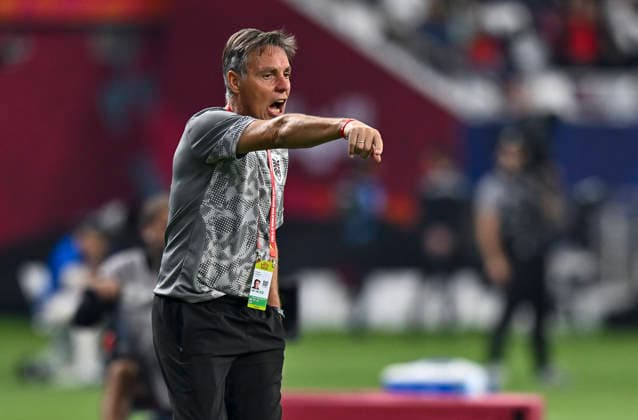 PORTUGAL vs AUSTRIA : FIFA U-17 WORLD CUP QATAR 2025 FINAL Head Coach of Austria Hermann Stadler reacts during the FIFA U-17 World Cup Qatar 2025 final match between Portugal and Austria at Khalifa International Stadium in Doha, Qatar, on November 27, 2025. DOHA Qatar Copyright: xNOUSHADxTHEKKAYILx