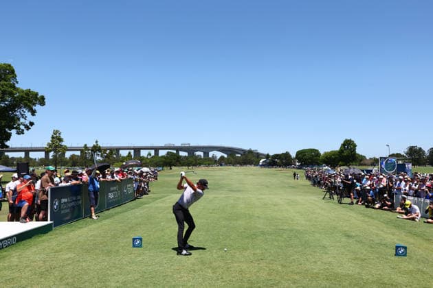 GOLF AUSTRALIAN PGA, Golf Herren Marco Penge of England in action during the 2nd Round of the Australian PGA Championship at Royal Queensland Golf Club in Brisbane, Friday, November 28, 2025. ( NO ARCHIVING, EDITORIAL USE ONLY BRISBANE QUEENSLAND AUSTRALIA  Copyright: xJASONxO BRIENx 20251128192308997450