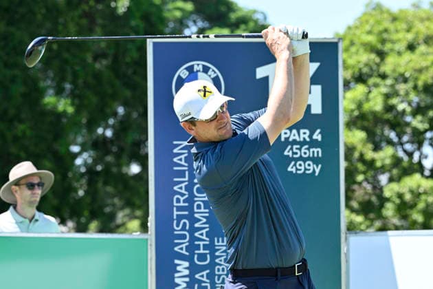 28th November 2025; Royal Queensland Golf Club, Brisbane, Queensland, Australia; BMW Australian PGA, Golf Herren Championship Golf, Round Two; Bernd Wiesberger of Austria hits a driver from the tee  NigelxOwen