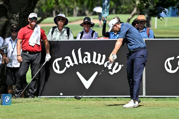 28th November 2025; Royal Queensland Golf Club, Brisbane, Queensland, Australia; BMW Australian PGA, Golf Herren Championship Golf, Round Two; Bernd Wiesberger of Austria hits a driver from the tee  NigelxOwen