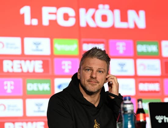 28.11.2025, xophax, Fussball 1.Bundesliga Saison 2025 2026 1.FC Köln Pressekonferenz Trainer Lukas Kwasniok ( 1.FC Köln ) Köln