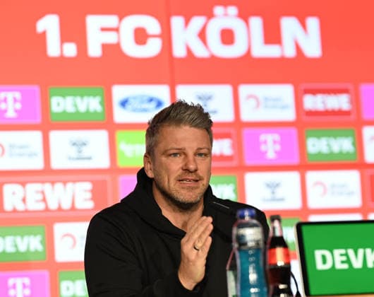 28.11.2025, xophax, Fussball 1.Bundesliga Saison 2025 2026 1.FC Köln Pressekonferenz Trainer Lukas Kwasniok ( 1.FC Köln ) Köln