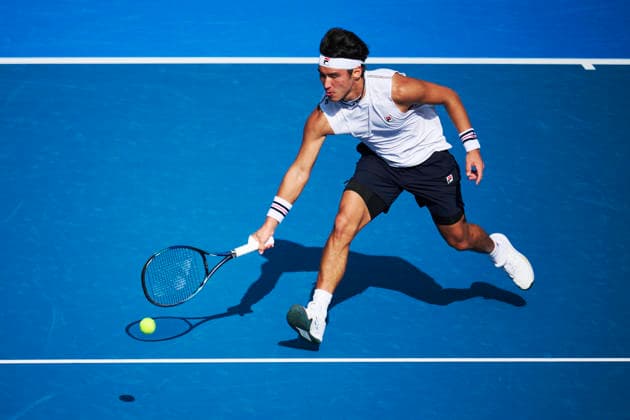 CHENGDU, CHINA - NOVEMBER 27: Bu Yunchaokete of China competes in the Men s Singles Quarterfinal match against Sumit Nagal of India on day 4 of the 2026 Australian Open Asia-Pacific Wildcard Playoffs at the Sichuan International Tennis Centre on November 27, 2025 in Chengdu, Sichuan Province of China.  Copyright: xVCGx 111606246135
