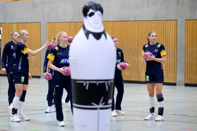 STUTTGART 20251128 The Swedish national team trains in Sporthalle Tivoli during the Womens Handball World Championship in Stuttgart, Germany STUTTGART GERMANY x10070x  Copyright: xJessicaxGowx xTTx HANDBOLLS-VM 2025 TRÄNING