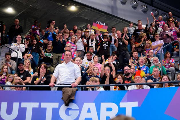 Handball, Womens World Championship, Group C Uruguay Germany Fankurve Fans Fanblock Stuttgart Porsche Arena Baden Württemberg Germany