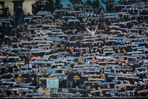 CFC vs BFC Dynamo 28 11 2025, Chemnitz, eins Stadion An der Gellertstrasse, Sport, Fußball, Regionalliga Nordost, Saison 2025 2026, 17 Spieltag, CFC, CFC vs BFC Dynamo CFC Fans in der Südkurve Chemnitz Sachsen BRD