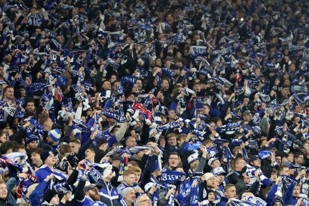 Fans of FC Schalke 04 at the match of the 2 Bundesliga season 2025 26 FC Schalke 04 SC Paderborn 07 Copyright Thomas Pakusch Copyright: Thomas Pakusch