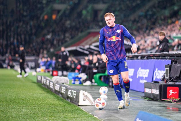 MOENCHENGLADBACH, GERMANY - 28 NOVEMBER, 2025: Conrad Harder - 1. Bundesliga football match Borussia Moenchengladbach vs RB Leipzig at Borussia Park.  Copyright: xVitaliixKliuievx