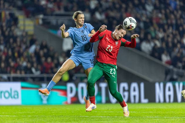 Telma Encarnacao ( Portugal National Womens Team ) in action during the match between Portugal National Womens team and Netherlands National Womens team, friendly preparation game at Estadio Municipal de Braga on 28 November 2025. Braga Estadio Municipal de Braga Braga Portugal Copyright: xIMAGOx xPRIMExSPORTSxIMAGESx xFILIPExOLIVEIRAx