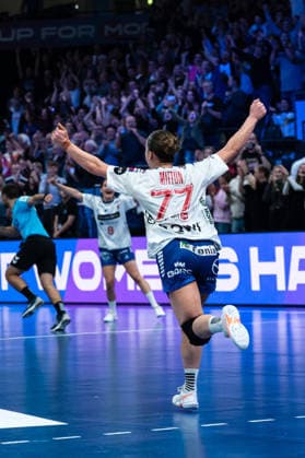 MITTÚN Jana (77 Faroe Islands) celebrates after scoring the final goal during the IHF Women s Handball World Championship, WM, Weltmeisterschaft game between Spain and Faroe Islands at the SWT Arena in Trier, Germany Copyright: xMartinxPitschx xSPPx Sportspressphoto_SPR66790