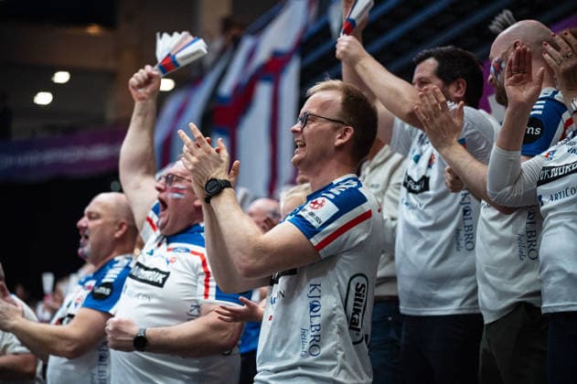 Faroe Islands fans celebrating during the IHF Women s Handball World Championship, WM, Weltmeisterschaft game between Spain and Faroe Islands at the SWT Arena in Trier, Germany Copyright: xMartinxPitschx xSPPx Sportspressphoto_SPR66791