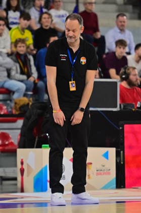 BASKET : France vs Belgique - Rouen - 28 11 2025 Julien Mahe ( coach Belgium ) during the FIBA European Qualifiers match between France and Belgium at Kindarena on November 28, 2025 in Rouen, France. ( Photo by Federico Pestellini PSNewz ) - RouenFrance  Copyright: xFedericoxPestellinix