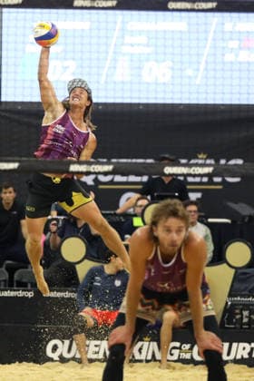 Hagen Smith serves during the Queen & King Of The Court, Volleyball Crown Series at the Crystal Palace National Sports Centre, London, United Kingdom on 28 November 2025. Copyright: xJoshuaxSmithx 44320001