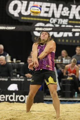 Hagen Smith returns during the Queen & King Of The Court, Volleyball Crown Series at the Crystal Palace National Sports Centre, London, United Kingdom on 28 November 2025. Copyright: xJoshuaxSmithx 44320004
