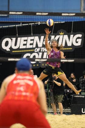 Hagen Smith serves during the Queen & King Of The Court, Volleyball Crown Series at the Crystal Palace National Sports Centre, London, United Kingdom on 28 November 2025. Copyright: xJoshuaxSmithx 44320005