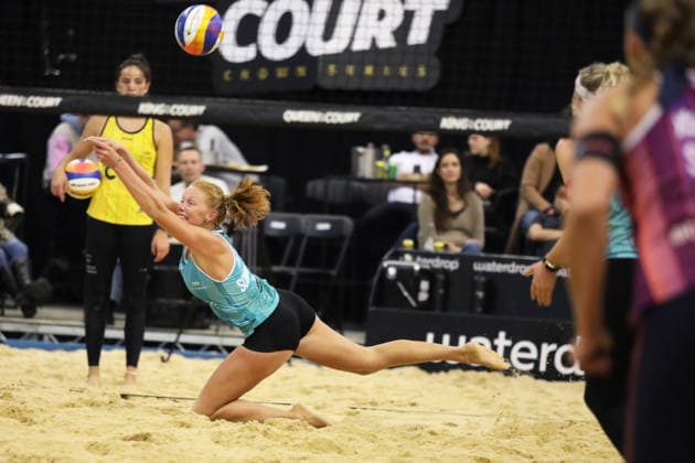 Not Sonneville dives to return during the Queen & King Of The Court, Volleyball Crown Series at the Crystal Palace National Sports Centre, London, United Kingdom on 28 November 2025. Copyright: xJoshuaxSmithx 44320028