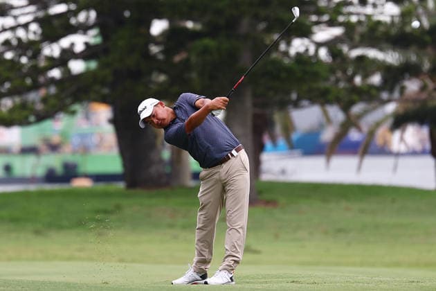 GOLF AUSTRALIAN PGA, Golf Herren New Zealand s Kazuma Kobori plays a shot on the 5th hole during the Australian PGA Championship at Royal Queensland Golf Club in Brisbane, Saturday, November 29, 2025. ( NO ARCHIVING, EDITORIAL USE ONLY BRISBANE QUEENSLAND AUSTRALIA  Copyright: xx 20251129173328723531