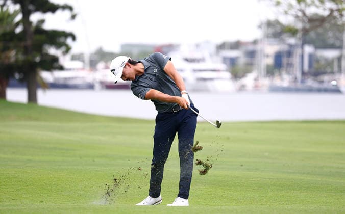 GOLF AUSTRALIAN PGA, Golf Herren Australia s Min Woo Lee on the 5th hole during Round 3 of the Australian PGA Championship at Royal Queensland Golf Club in Brisbane, Saturday, November 29, 2025. ( NO ARCHIVING, EDITORIAL USE ONLY BRISBANE QUEENSLAND AUSTRALIA  Copyright: xx 20251129115741938647