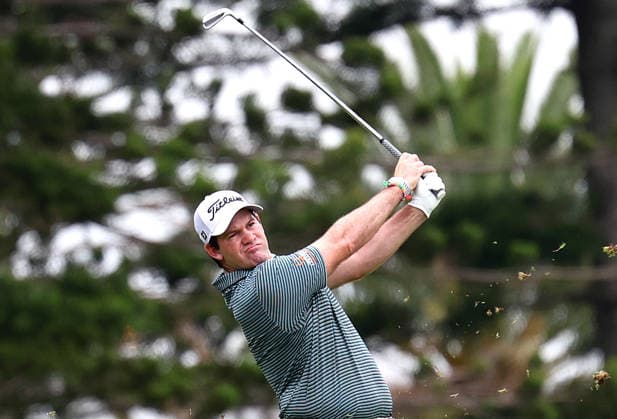 GOLF AUSTRALIAN PGA, Golf Herren Portugal s Ricardo Gouveia plays a shot on the 5th hole during Round 3 of the Australian PGA Championship at Royal Queensland Golf Club in Brisbane, Saturday, November 29, 2025. ( NO ARCHIVING, EDITORIAL USE ONLY BRISBANE QUEENSLAND AUSTRALIA  Copyright: xx 20251129158678657394