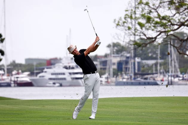 GOLF AUSTRALIAN PGA, Golf Herren Finland s Tapio Pulkkanen plays a shot on the 5th hole during Round 3 of the Australian PGA Championship at Royal Queensland Golf Club in Brisbane, Saturday, November 29, 2025. ( NO ARCHIVING, EDITORIAL USE ONLY BRISBANE QUEENSLAND AUSTRALIA  Copyright: xx 20251129199140402343