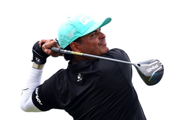 GOLF AUSTRALIAN PGA, Golf Herren Sebastian Munoz of Columbia plays a shot on the 5th hole during Round 3 of the Australian PGA Championship at Royal Queensland Golf Club in Brisbane, Saturday, November 29, 2025. ( NO ARCHIVING, EDITORIAL USE ONLY BRISBANE QUEENSLAND AUSTRALIA  Copyright: xx 20251129124793243380