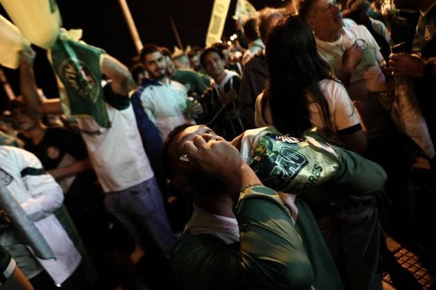 Mass fan rally in Lima ahead of the Libertadores final LIMA, PERU - NOVEMBER 28,2025 Thousands of Flamengo and Palmeiras fans gather on the night before the Copa Libertadores final on November 28, 2025 in Lima, Peru. Thousands of supporters gathered in different parts of the capital to cheer for their teams on the eve of the Copa Libertadores final, which will be played this November 29 in the city of Lima. Klebher Vasquez Anadolu Lima Peru. Editorial use only. Please get in touch for any other usage.  Copyright: x2025xAnadoluxKlebherxVasquezx