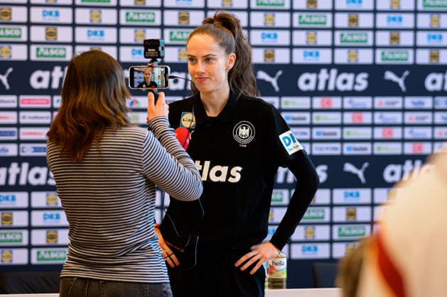 Handball, Women Germany Press conference Goalkeeper Sarah Wachter Germany in SID interview Ludwigsburg Forum am Schlosspark Baden Württemberg Germany