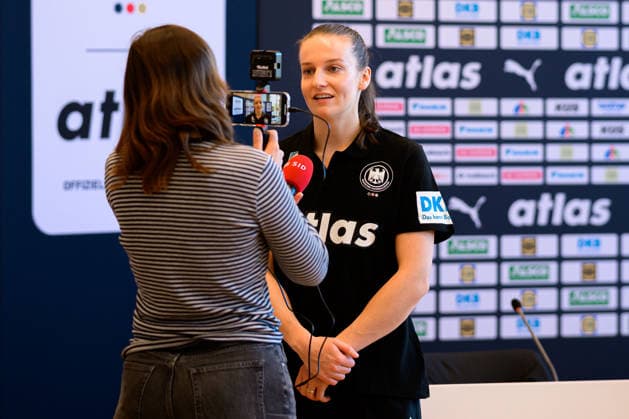 Handball, Women Germany Press conference Julia Maidhof Germany in SID interview Ludwigsburg Forum am Schlosspark Baden Württemberg Germany
