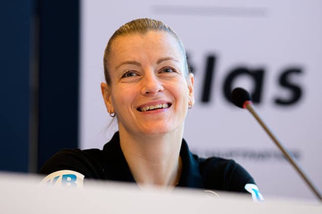 Handball, Women Germany Press conference Antje Döll Doell Germany Ludwigsburg Forum am Schlosspark Baden Württemberg Germany