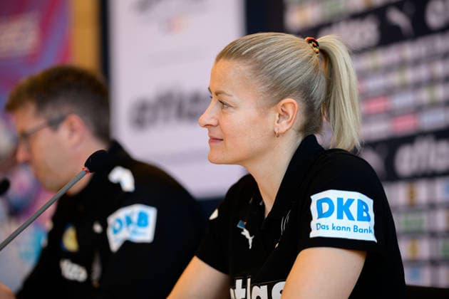 Handball, Women Germany Press conference Antje Döll Doell Germany Ludwigsburg Forum am Schlosspark Baden Württemberg Germany