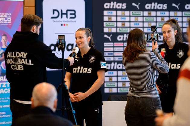 Handball, Women Germany Press conference Julia Maidhof Germany in an interview Ludwigsburg Forum am Schlosspark Baden Württemberg Germany