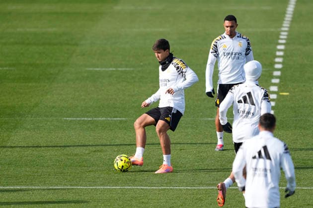 November 29, 2025, Valdebebas, Madrid, Spain: Gonzalo Garcia during the training day of Real Madrid ahead the Spanish League, LaLiga EA Sports, football match against Girona FC at Ciudad Deportiva Real Madrid on November 29, 2025, in Valdebebas, Madrid, Spain. Valdebebas Spain - ZUMAa181 20251129_zaa_a181_005 Copyright: xOscarxJ.xBarrosox