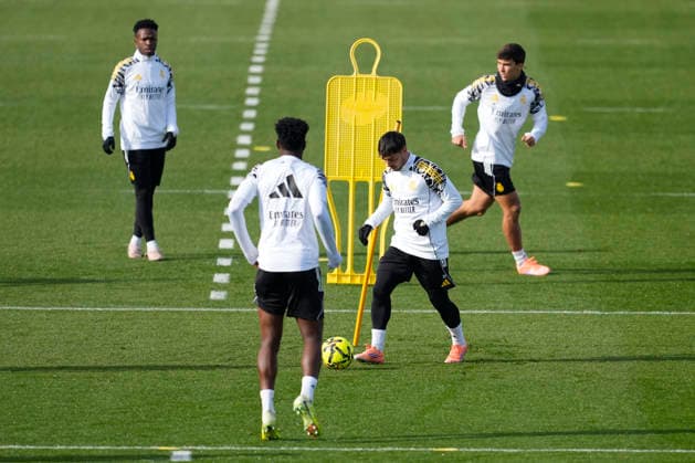 November 29, 2025, Valdebebas, Madrid, Spain: Brahim Diaz during the training day of Real Madrid ahead the Spanish League, LaLiga EA Sports, football match against Girona FC at Ciudad Deportiva Real Madrid on November 29, 2025, in Valdebebas, Madrid, Spain. Valdebebas Spain - ZUMAa181 20251129_zaa_a181_011 Copyright: xOscarxJ.xBarrosox