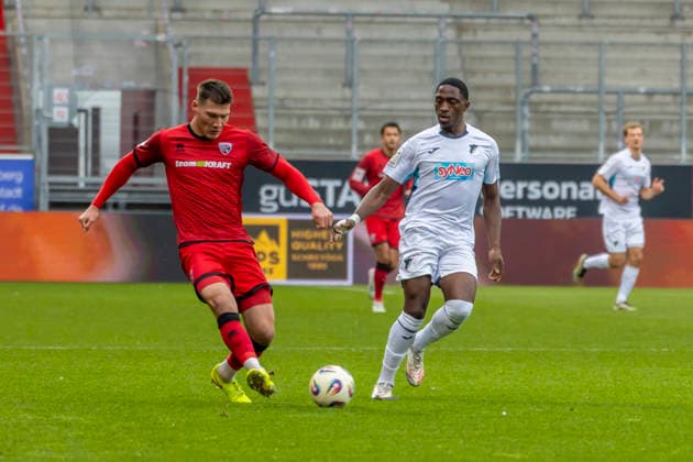 Ingolstadt, Germany 29 November 2025 3 Liga 2025 2026 FC Ingolstadt 04 vs TSG 1899 Hoffenheim II In the picture from left in a duel Jonas Scholz FCI and David Mokwa TSG II DFB regulations prohibit any use of photographs as image sequences and or quasi video Audi Sportpark Bayern Copyright: xFotostandx xSchäferx
