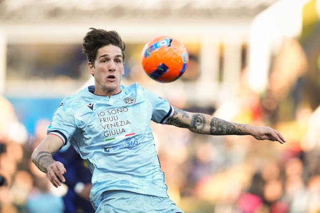 Udinese s Nicolo Zaniolo in action during the Serie A soccer match between Parma and Udinese at Ennio Tardini Stadium in Parma, North Italy, Saturday, November 29, 2025. Soccer  Copyright: xMassimoxPaolone LaPressex