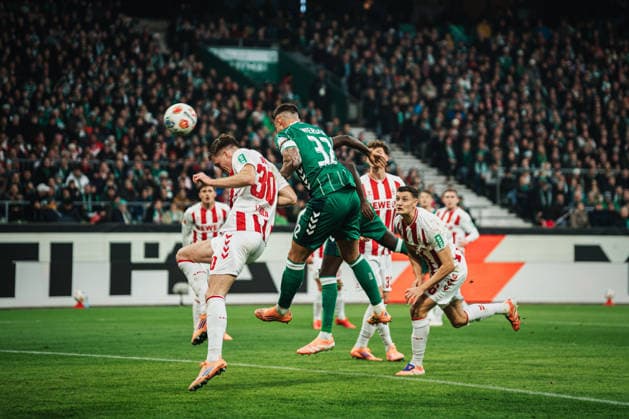 1 Bundesliga SV Werder Bremen vs 1 FC Köln, 29 11 2025 GOAL, CHEER by Marco Friedl Werder Bremen, 32 to 1 0 Soccer, 1 Bundesliga, Matchday 12 SV Werder Bremen vs 1 FC Köln on 29 11 2025 at Weserstadion, Bremen DFL REGULATIONS PROHIBIT ANY USE OF PHOTOGRAPHS AS IMAGE SEQUENCES AND OR QUASI VIDEO Copyright: xBEAUTIFULxSPORTS Tonhäuserx
