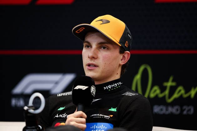 F1 - QATAR GRAND PRIX 2025 PIASTRI Oscar (aus), McLaren F1 Team MCL39, portrait press conference, PK, Pressekonferenz during the 2025 Formula 1 Qatar Grand Prix, 23th round of the 2025 FIA Formula One World Championship, WM, Weltmeisterschaft from November 28 to 30, 2025 on the Lusail International Circuit, in Lusail, Qatar - LusailQatar Copyright: xEricxAlonsox
