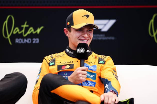 F1 - QATAR GRAND PRIX 2025 NORRIS Lando (gbr), McLaren F1 Team MCL39, portrait press conference, PK, Pressekonferenz during the 2025 Formula 1 Qatar Grand Prix, 23th round of the 2025 FIA Formula One World Championship, WM, Weltmeisterschaft from November 28 to 30, 2025 on the Lusail International Circuit, in Lusail, Qatar - LusailQatar Copyright: xEricxAlonsox