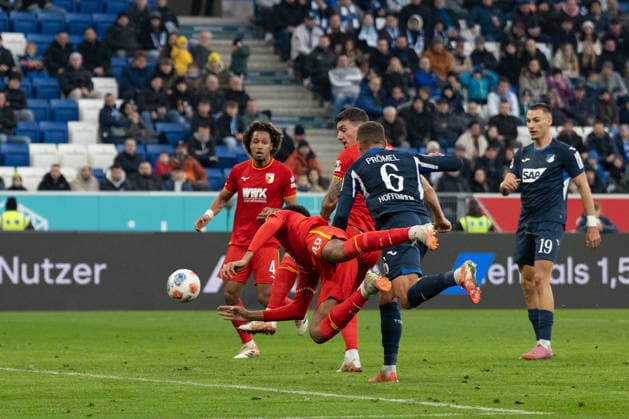 Goal for 3 0 by Grischa Proemel TSG 1899 Hoffenheim, 06 GER, TSG 1899 Hoffenheim vs FC Augsburg, Football, Men, 1 Bundesliga, Matchday 12, Season 2025 2026, 29 11 2025, DFL DFB REGULATES PROHIBIT ANY USE OF PHOTOGRAPHS AS IMAGE SEQUENCES AND OR QUASI VIDEO, GER, TSG 1899 Hoffenheim vs FC Augsburg, Football, Men, 1 Bundesliga, Matchday 12, Season 2025 2026, 29 11 2025 Sinsheim Copyright: xEibner-Pressefoto WolfgangxFrankx EP_WFK