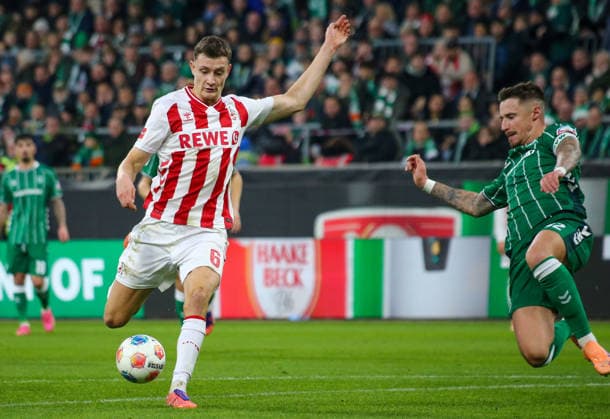 Germany Soccer Bundesliga 2025 26, 8 Matchday SV Werder Bremen vs 1 FC Köln Weserstadion Stadion Bremen Eric Martel 1 FC Köln, 6 Marco Friedl SV Werder Bremen, 32 Bremen Copyright: xAymanxAlahmedx